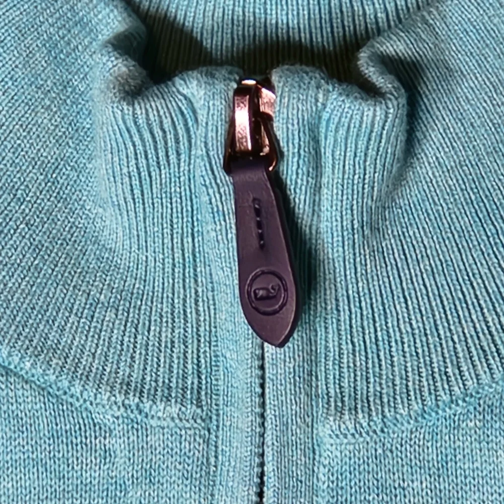 Vineyard Vines Cashmere Blend ¼ Zip Sweater Size XXL Color Aquamarine 😍